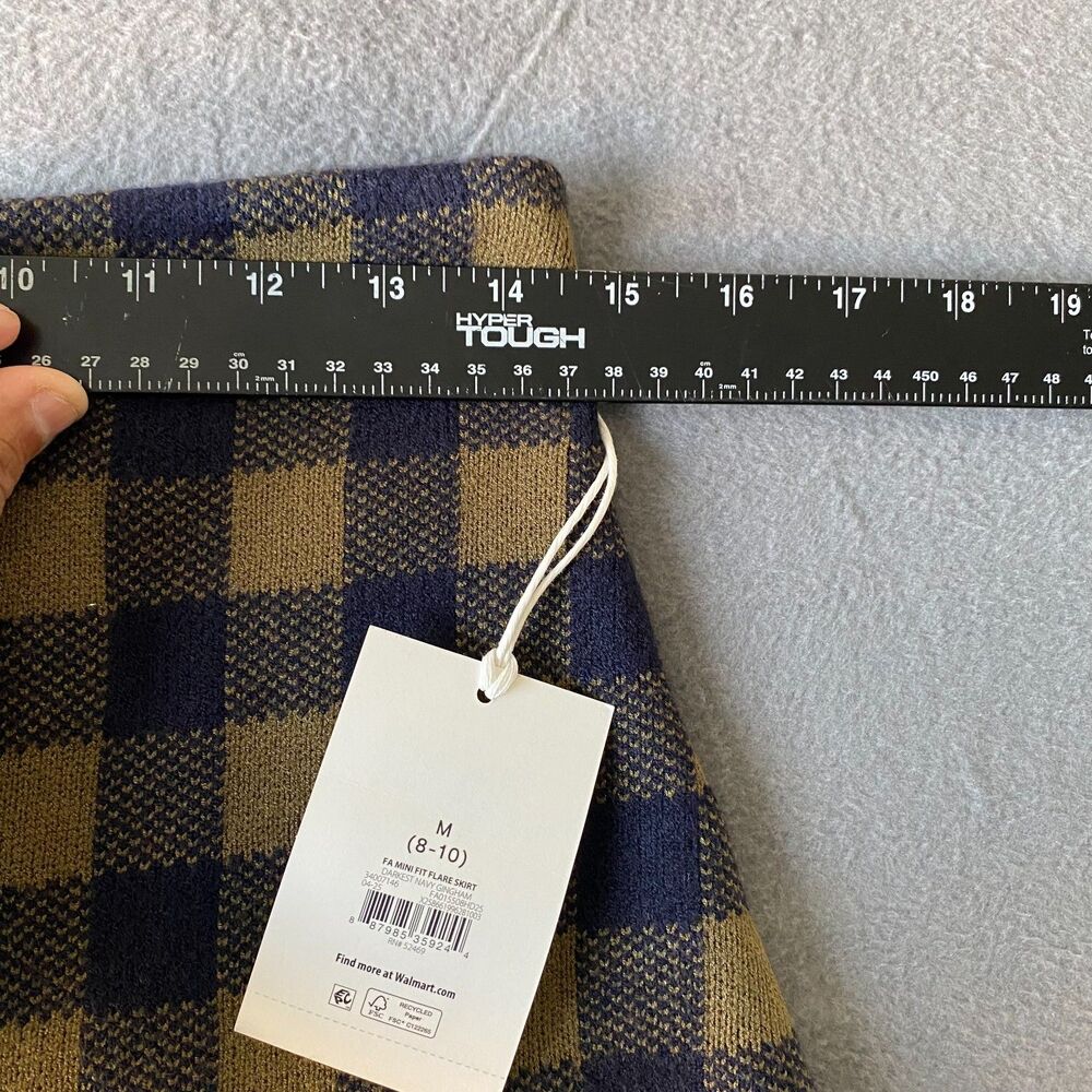 Free Assembly Women's Fit and Flare Plaid Mini Sweater Skirt Size M - Picture 5 of 6